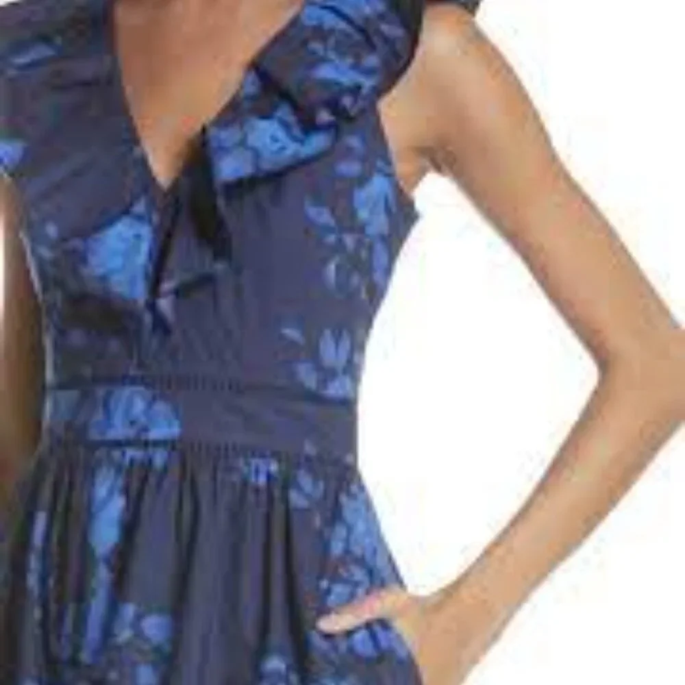 Kate Spade Hibiscus Ruffle V-Neck Dress